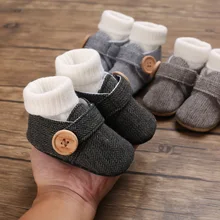 Bottes d'hiver antidérapantes pour bébés filles et garçons, chaussures de premiers pas pour nouveaux nés, semelle souple, à la mode, pour la neige