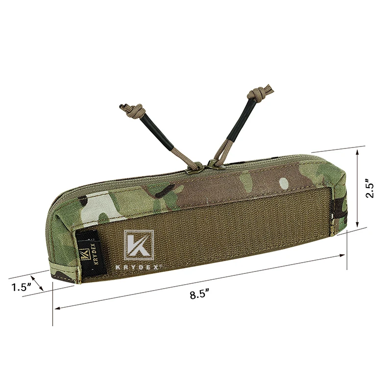 KRYDEX Tactical Zipper Insert Pouch For MK3 Chest Rig Chassis Full Length Double Zipper Panel Accessories Storage Pocket MC