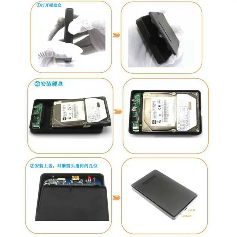 Интерфейс USB 3,0 2,5 дюйма HDD жесткий диск Внешний чехол