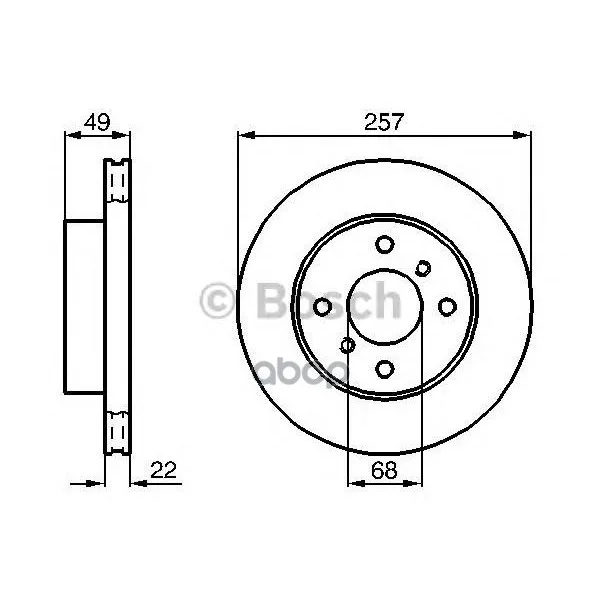 Диск Тормозной Nissan Almera 1.6 01/2006 Передний Вент. Bosch арт. 0986478567