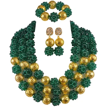

Army Green African Jewelry Set Nigerian Beads Wedding Jewelry Sets