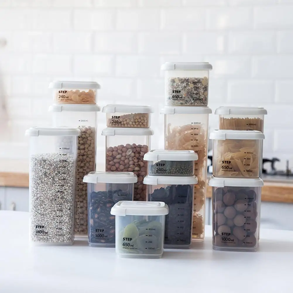 

1 Pcs Plastic Cereal Dispenser Storage Box Food Grain Rice Container Kitchen Rice Flour Grain Storage Case 5 Kinds