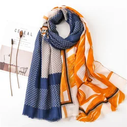 lady Fashion Aztec Geometric Floral Viscose Shawl Scarf Spain Luxury Print Soft Wrap Pashmina Stole Foulards Muslim Hijab Sjaal