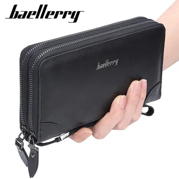 

New men's wallet 2019 cross-border long clutch men's retro double zipper coin purse