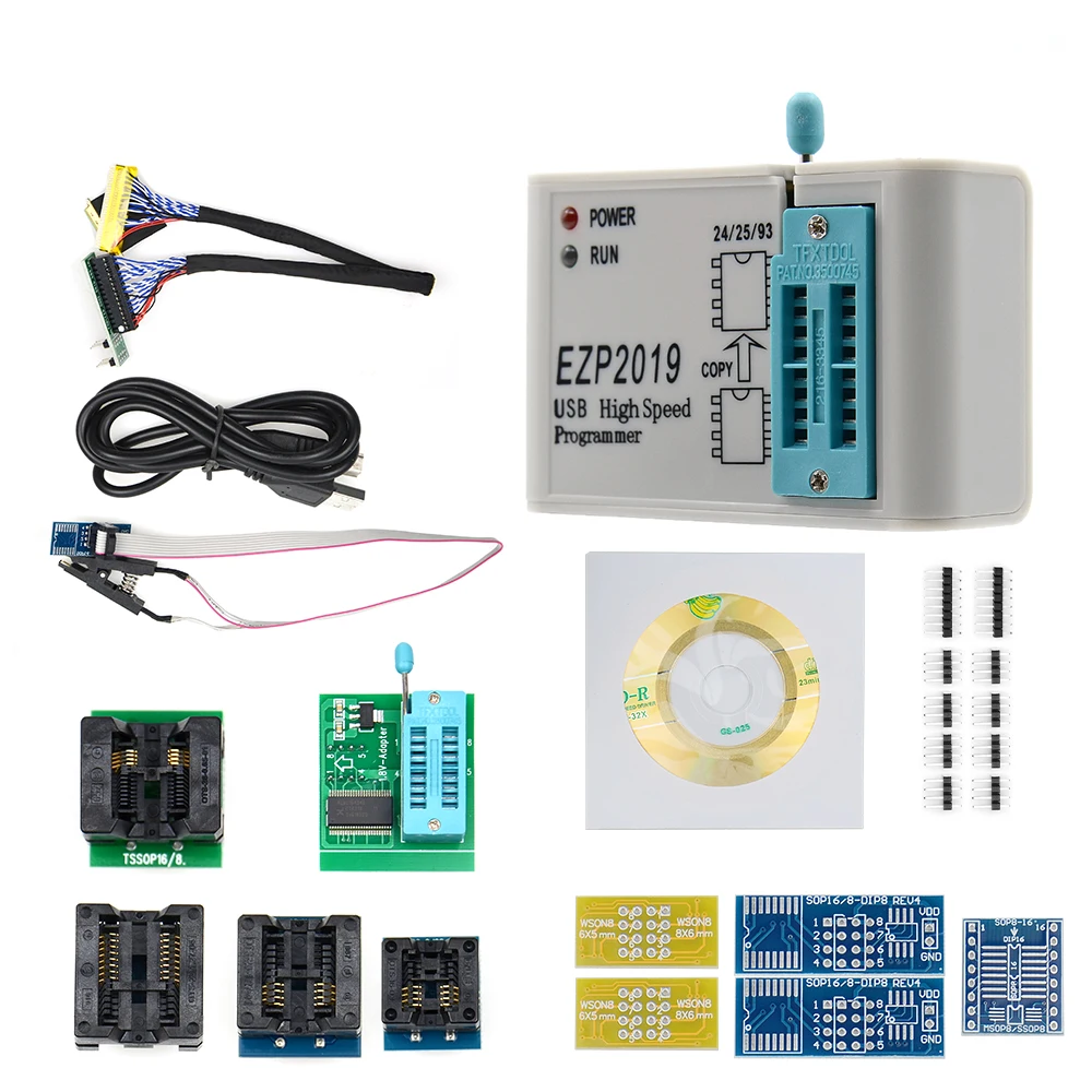 EZP 2019EZP2010 EZP2019 2013 высокоскоростной USB SPI программа+ зажим для проверки ИС socke Поддержка 24 25 93 EEPROM 25 флэш-чип биос