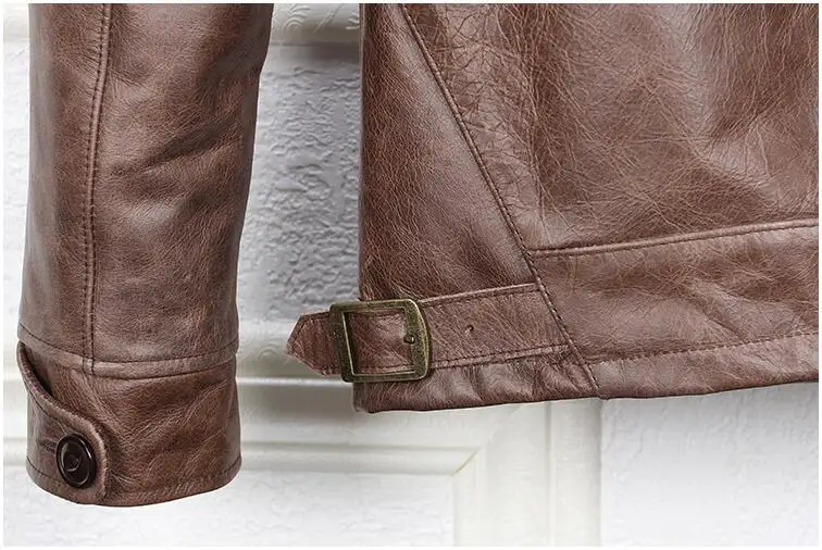 Excellent 2019 Dark Brown Men Japan Style Short Casual Leather Jacket Plus Size 3XL Genuine Cowhide Autumn Slim Leather COat FREE SHIPPING 18