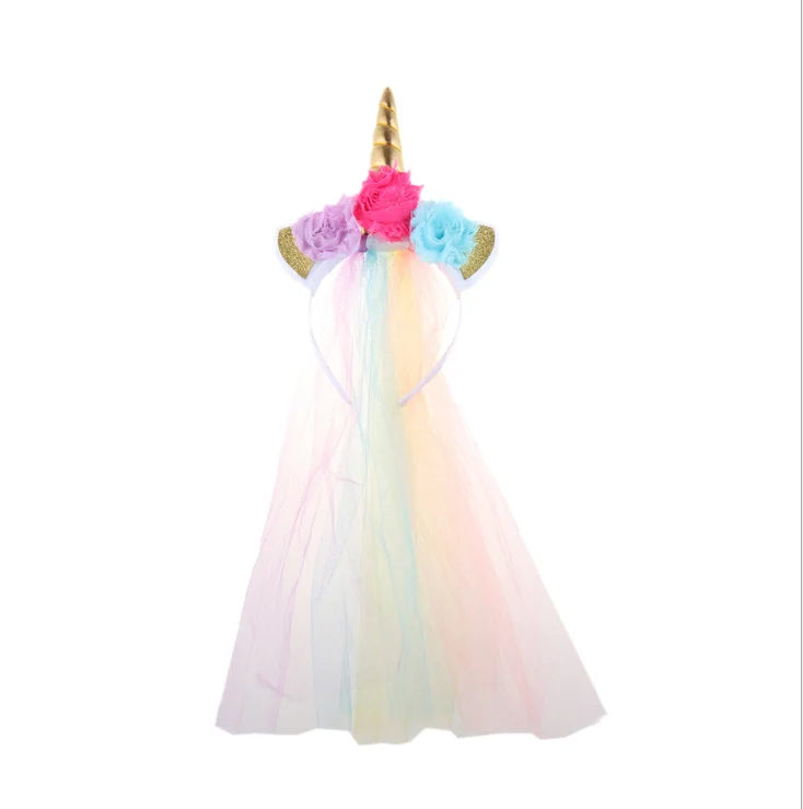 Halloween Unicorn Cosplay Tutu Dress Girl Princess Dress Child Banquet Evening Dress Wedding Flower kids - Цвет: B90cm