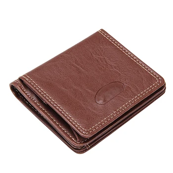 

Business Short Wallets for Men Leather Coin Pockets Big Capacity Slim 2 folds Band ID Card Case Clutch Wallet Small Coin Purse