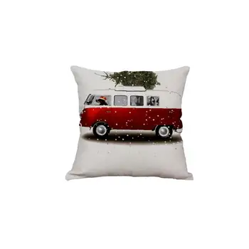 

Christmas Tree Throw Pillow Cover Home Decorative Cotton Hemp Pillow Case Bus Print Pillow Cover Cushion Cover 3 Type 1pc
