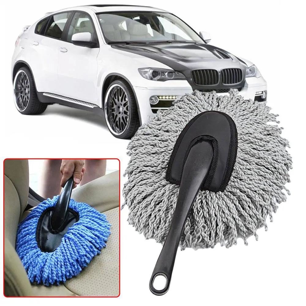 Vehemo with Handle for Car Cleaning Brush Car Wash Brush Cleaning Brush Window Mop Home Auto Detailing Automobile Dust Removal