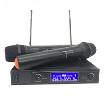 For Studio Karaoke Wireless Microphone System Dual Cordless Handheld Microphone 2 Channel Professional Cordless Microphone Kit