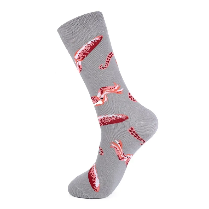 PEONFLY Красочные мужские носки из чесаного хлопка забавные мультипликационные животные узор мода уличная новинка собака акула мужские Веселые носки