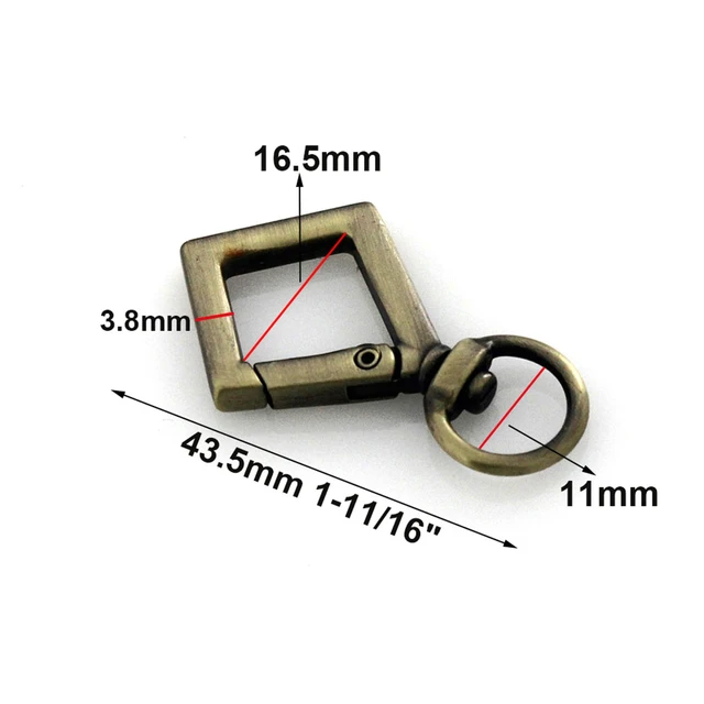 1pcs Metal Square Snap Hook Fashion Mini Clasps Clips for Webbing