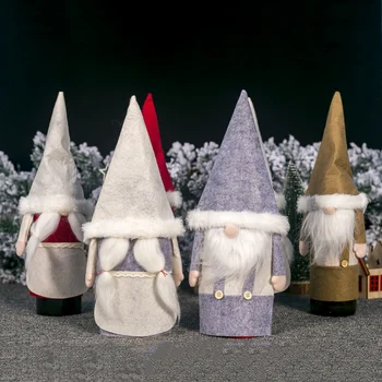 

Design Wine Bottle Covers Desktop Christmas Gnome Decorative Ornaments Holiday Dinning Table Decor Christmas Wine Bottle New