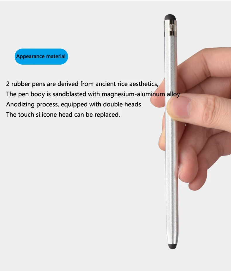 14cm Universal Pencil Double Dual Silicon Head Touch Capacitive Screen Stylus Caneta Capacitiva Pen For Ipad Tablet Smartphone 14cm Universal Pencil Double Dual Silicon Head Touch Capacitive Screen Stylus Caneta Capacitiva Pen For Ipad Tablet Smartphone