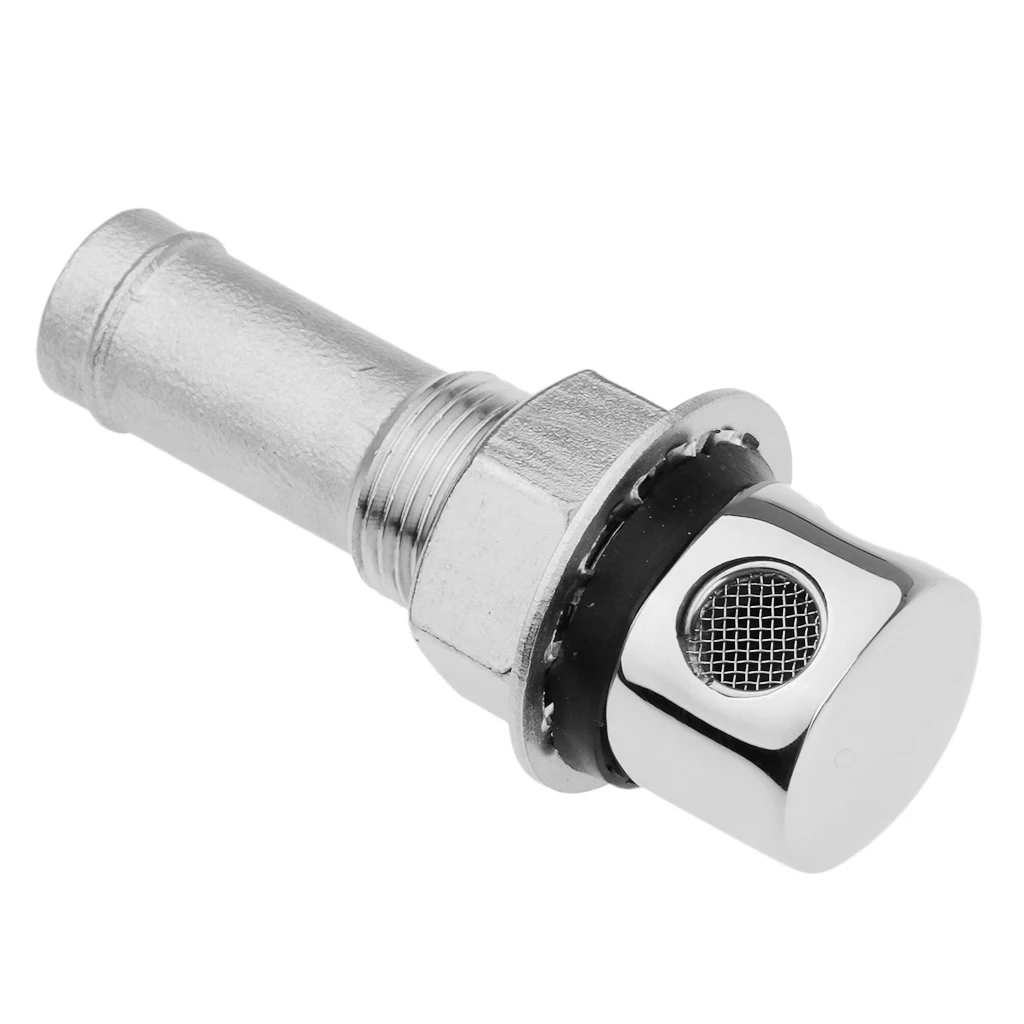 Universal Boat Yacht RV Fuel Gas Tank Vent, Straight Stainless Steel Flush Mount Oil Water Vented for 5/8 inch Tubing
