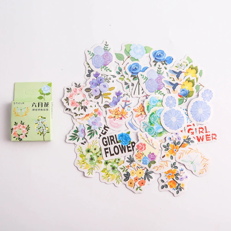 June flower 46 шт./упак. японские девушки украшения пуля журнал Стикеры s канцелярские принадлежности каваи Бумага Стикеры Back To School - Цвет: June flower