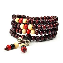 Красный сандаловое дерево 108 Ваджра Будда бусины браслеты увеличение буддизма приносит безопасность мужчин и женщин-духи сиденье буддистские четки