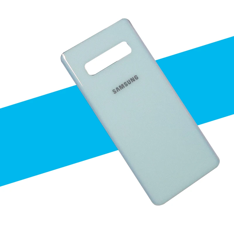 White Чехол для samsung Galaxy S10, задняя крышка батарейного отсека, стеклянная крышка корпуса для samsung S10 Galaxy S 10, Замена задней крышки двери - Цвет: White