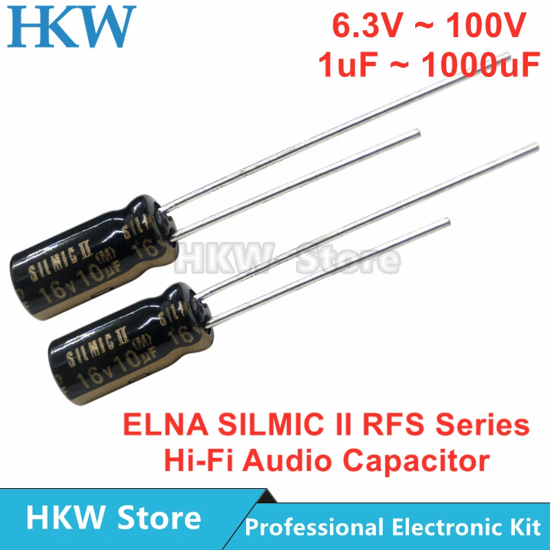 ELNA SILMIC II RFS Series HiFi Audio Capacitor 6.3V 10V 16V 25V 50V 63V 100V 10uF 22uF 47uF 100uF 220uF 470uF 1000uF Original |