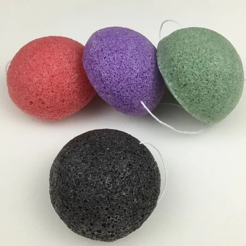 1 шт. натуральная косметическая губка Konjac из бамбукового угля очищающая для