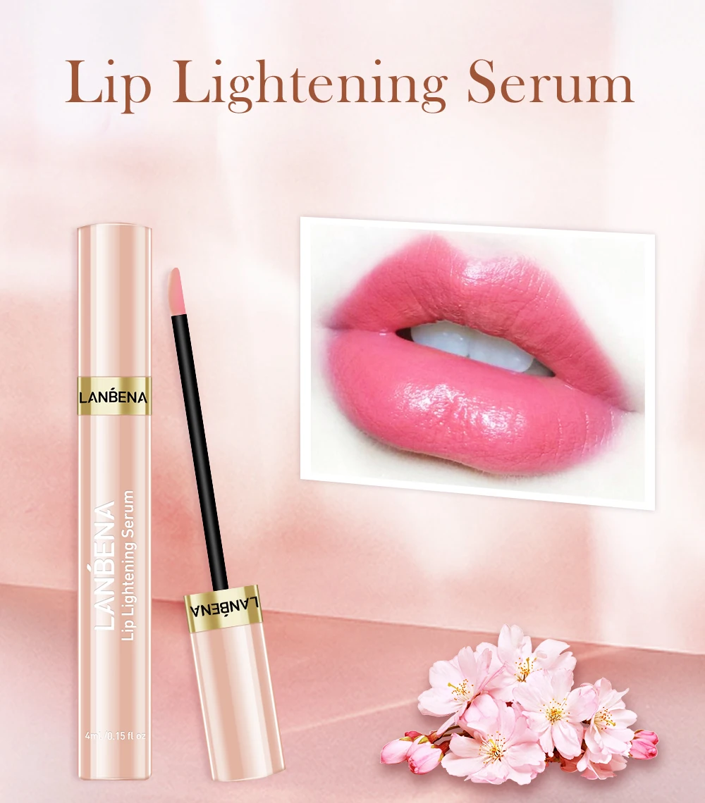 LANBENA lip cherry whitening lipstick removes dull moisturizing lip liquid plump lip brighten 4ml lasting makeup Non-stick