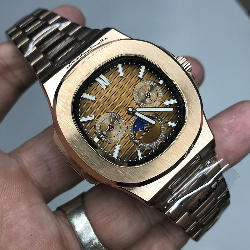 

10 colors rose gold pp Automatic brown dial watch 39mm Luxury brand Watches Men Sweeping Movement aaa Watch all Small Dials Work