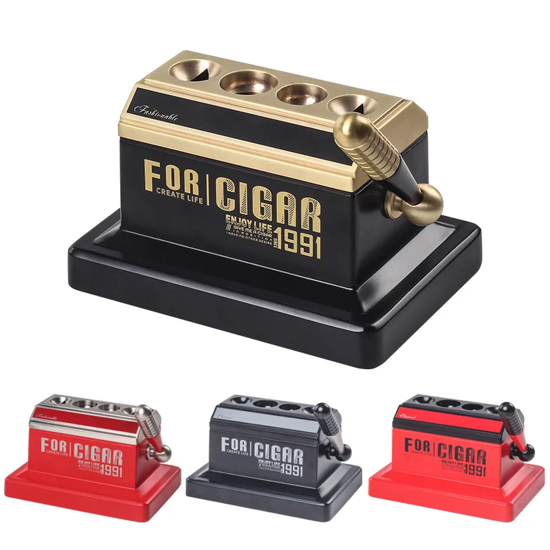 US $239.00 High Grade Stainless Steel Professional Tabletop Cigar Cutter with Gifts Box Guillotine Sharp Blade Scissors Smoking Accessories