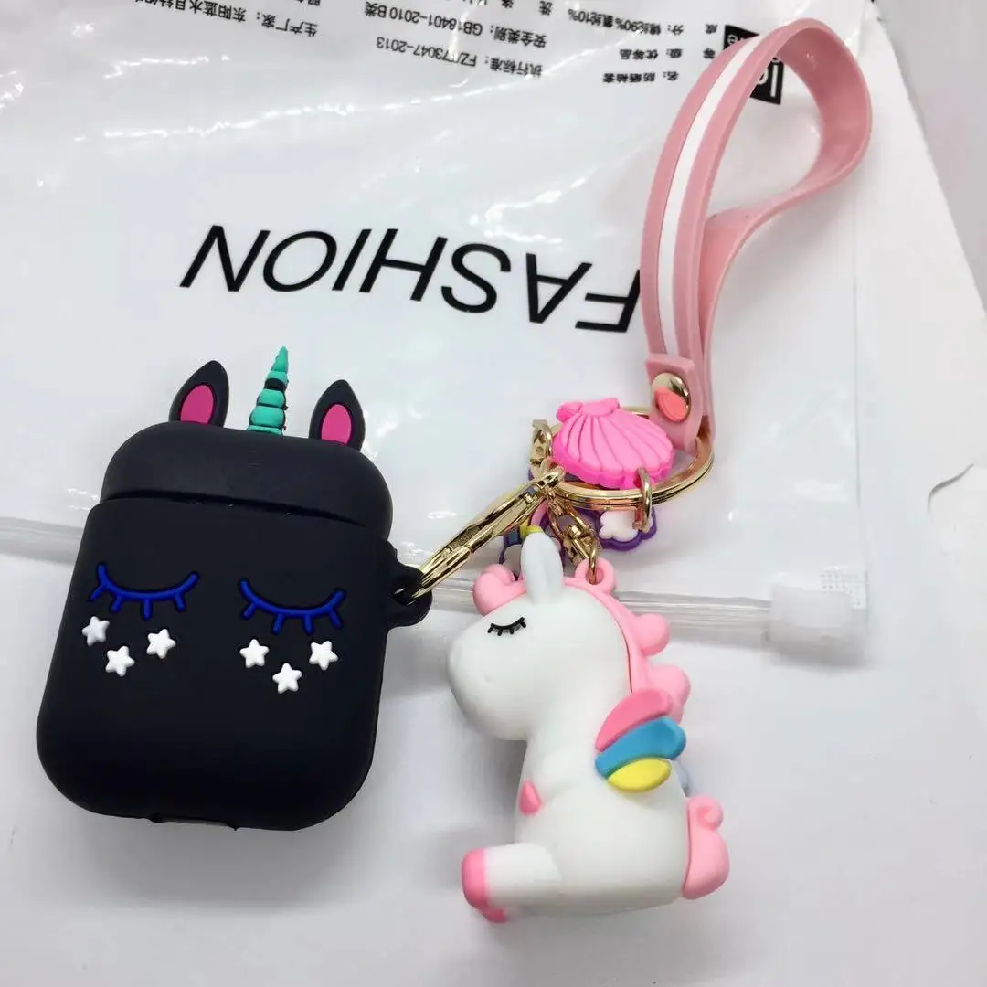 Силиконовый чехол для airpods 2 милый с мультяшными брелоками аксессуары защитный air