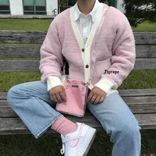 Новинка, высококачественный мягкий розовый кардиган Golf Wang для гольфа, свитер на осень и зиму, Женский творческий свитер Тайлер Новинка, высококачественный мягкий розовый кардиган Golf Wang для гольфа, свитер на осень и зиму, Женский творческий свитер Тайлер