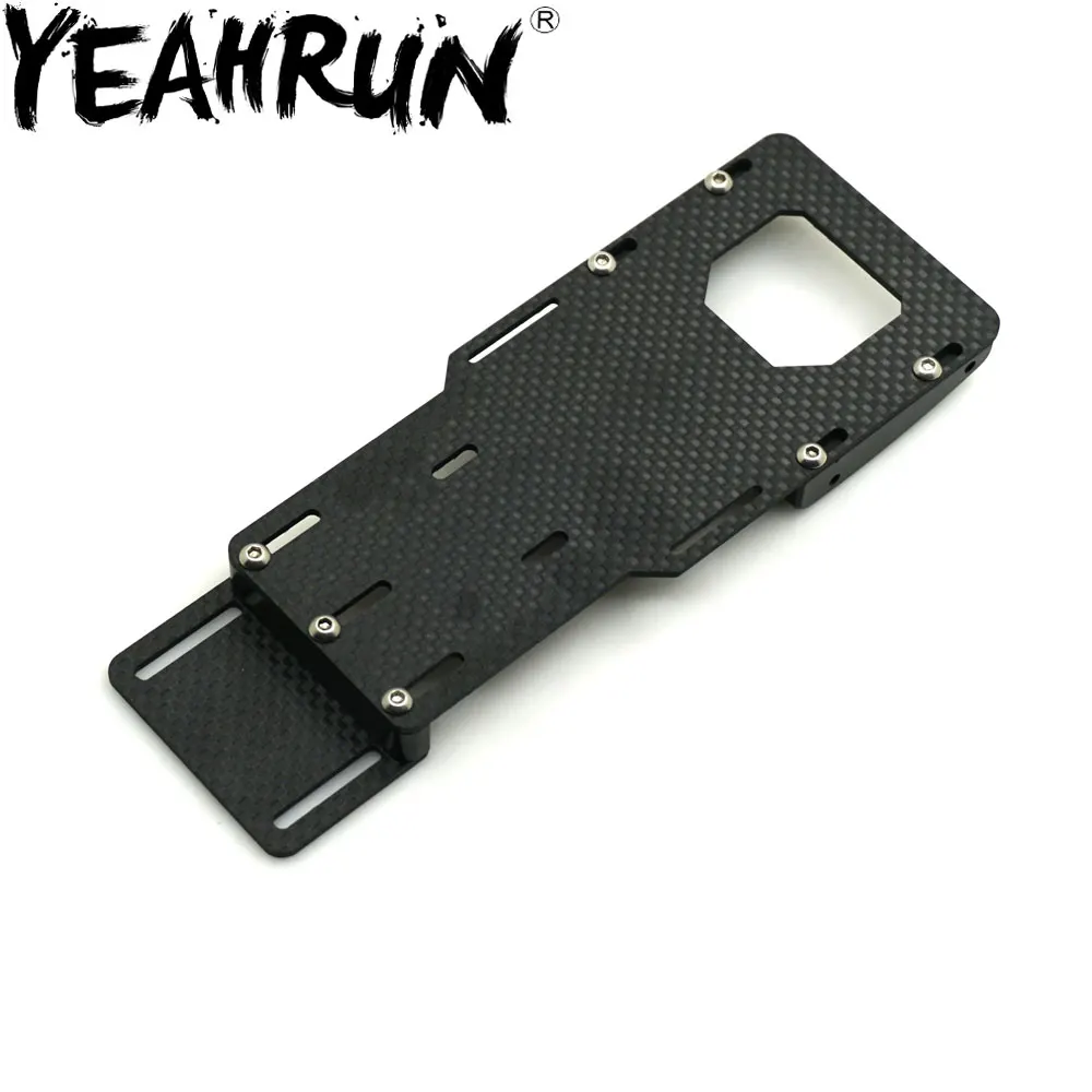 

YEAHRUN Battery Bracket Carbon Fiber Battery Mounting Relocation Plate For 1/10 RC Crawler Axial SCX10 II AX90046
