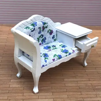 

1/12 Dollhouse Miniature Sofa Armchair Living Room Furniture For Children Kids Gift Simulation Sofa Pretend Play Toy