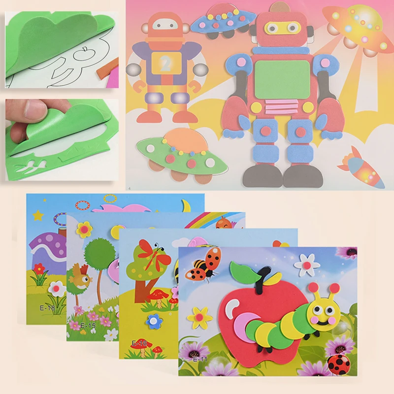 

10/20Pcs/Pack 3D EVA Foam Sticker Puzzle Toys Parent-child interaction Cartoon DIY Animal Learning Education Toy As kids Gift
