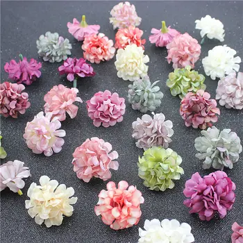

20PCS Multi-layer 4cm silk chrysanthemum heads Artificial flowers cheap for Home wedding decoration diy Wreath Bride bouquet ZM