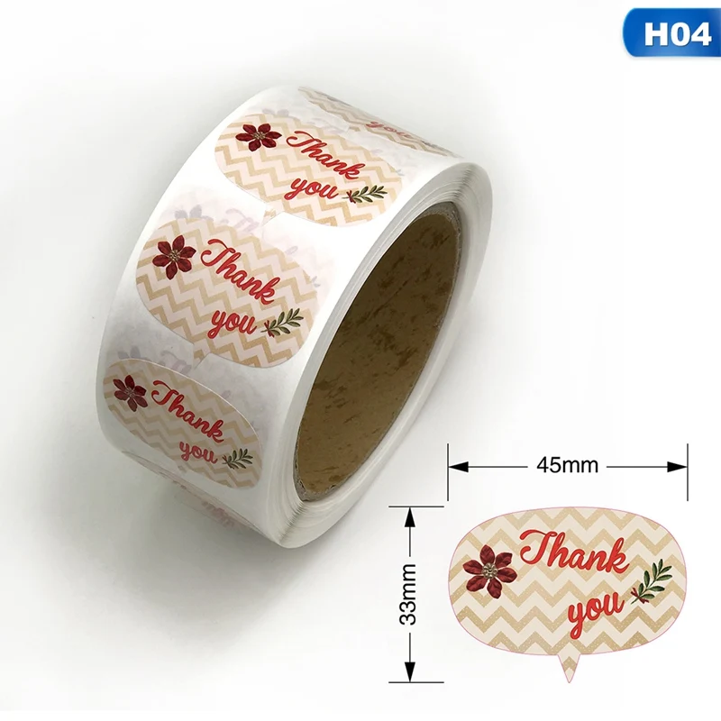 04 600pcs for 1 Roll 600 шт./компл. Цветы Сердце Спасибо наклейки этикетки для печати для подарка средство герметизации упаковки паста офисные школьные принадлежности милые канцелярские принадлежности - Цвет: 04 600pcs for 1 Roll