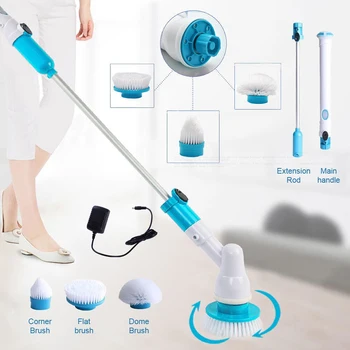 

Electric Cleaning Turbo Scrub Brush Adjustable Waterproof Cleaner Wireless Charging Clean Bathroom Kitchen Cleaning Tools Set
