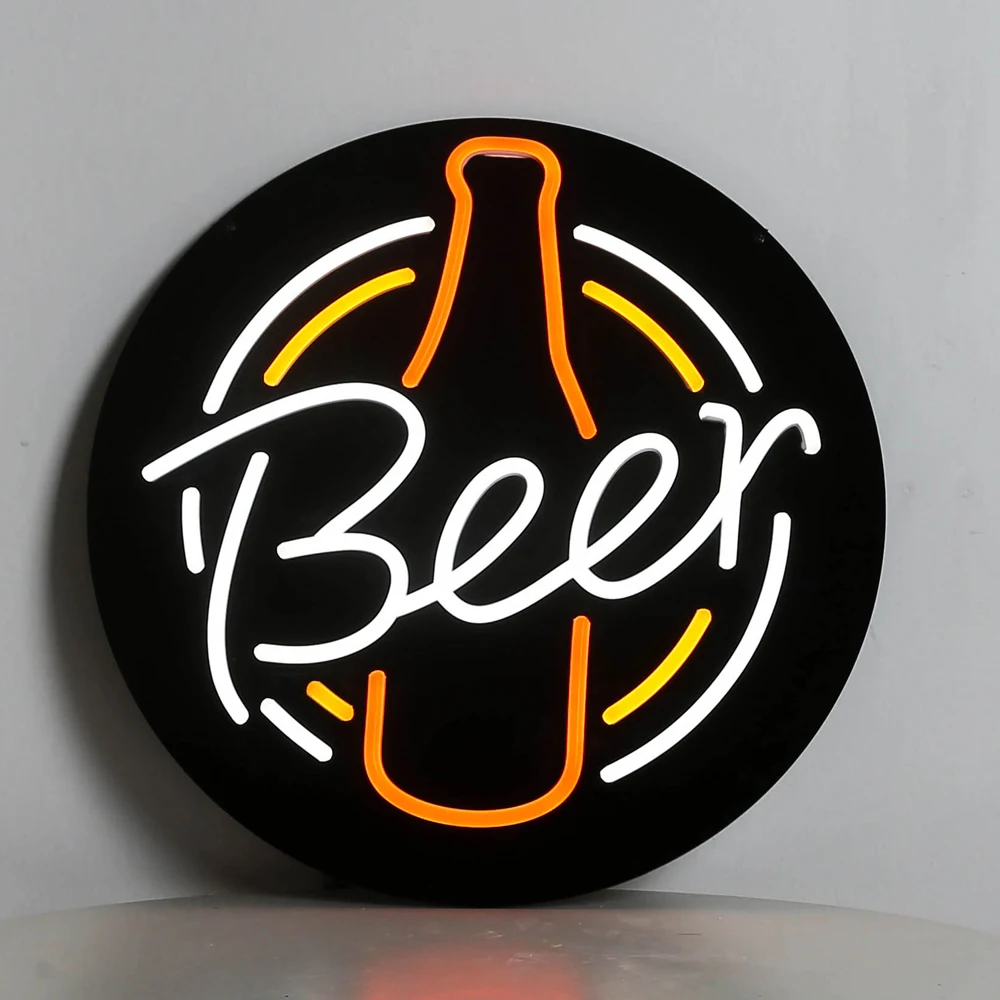 

LED Neon Light BEER Neon Light Bottle Liquor Alcohol Neon Signs Flex Neon Strip Logo Decorative Party Neon Wall Art for Beer Bar