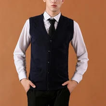 Высокое качество мужской s жилет свитера шерсть вязаный бизнес мужская майка без рукавов шерсть мужской V воротник Мужская одежда вязаный кардиган