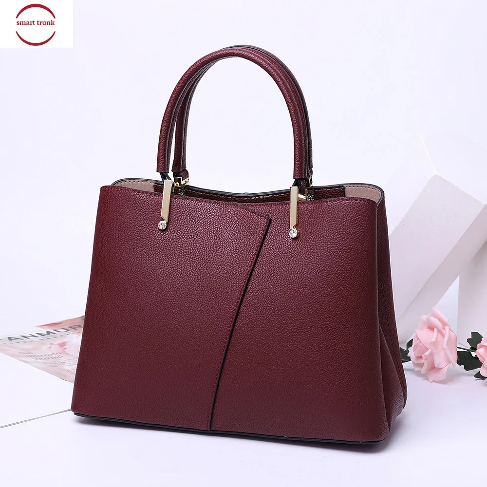 

2019 Genuine Leather Diamond Women Handbags Satchel Purse Top Handle Shoulder Bags Work Tote with Geometric Trim Top-Handle Bag