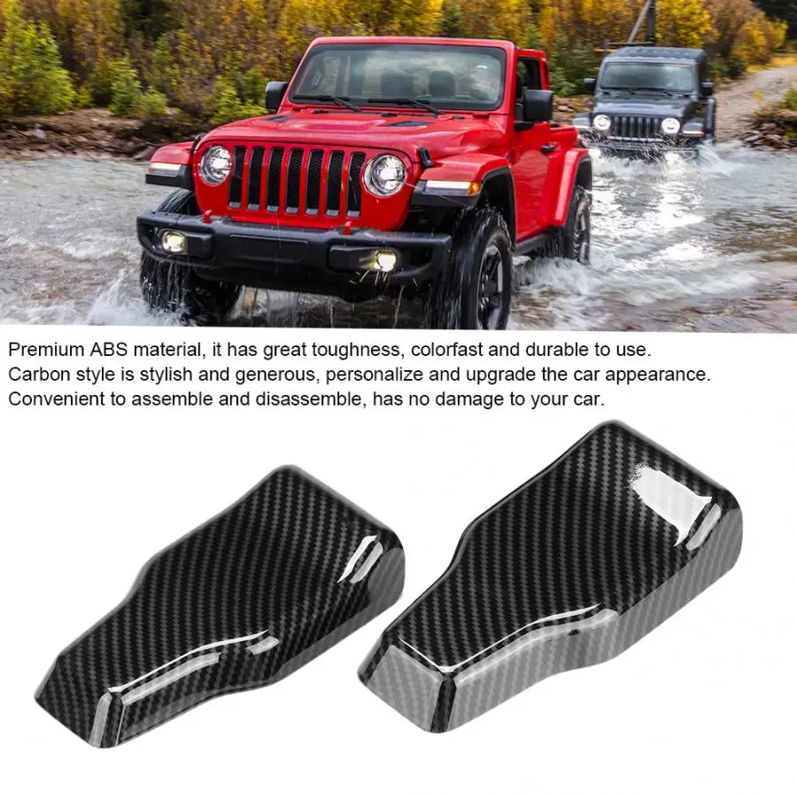 Carbon Fiber Style Rear Door Window Hinge Cover Trim Fits for Jeep Wrangler JL 2018+ car sticker interior accessories | Автомобили и