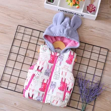 Bf-l804 хлопковый жилет с принтом кролика для девочек; детский хлопковый жилет; коллекция года; сезон осень-зима; стиль; Детская жилетка