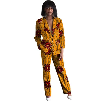 

African fashion women Dashiki print suits blazers with trousers Ankara outfits groom pant suits for wedding