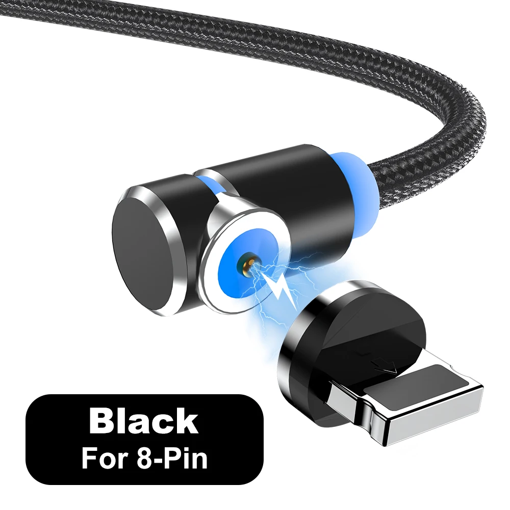 Vanniso Магнитный Micro USB кабель для быстрой зарядки usb type C кабель для samsung iphone X 8 Xiaomi Магнитный зарядный телефонный кабель USB шнур - Цвет: Black for iphone