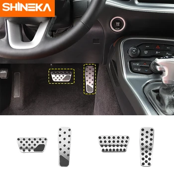 

SHINEKA Foot Pedal Stainless Steel Car Accessory Brake Foot Rest Pedal For Dodge Challenger 2009-2020