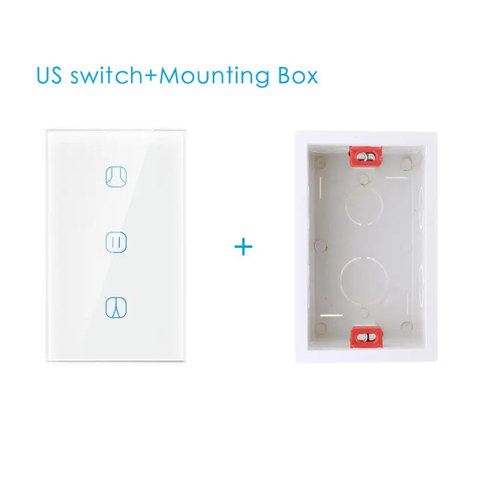 US switch with Box Tuya Smart WiFi переключатель жалюзи для рольставни Электрический трубчатый мотор Google Home Alexa Echo умный дом приложение таймер - Цвет: US switch with Box