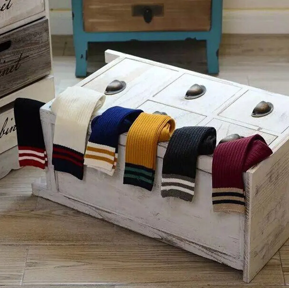 Детские гетры в полоску в консервативном стиле; calcetines divertidos; удобные calcetines altos Funky calcetines; женские длинные