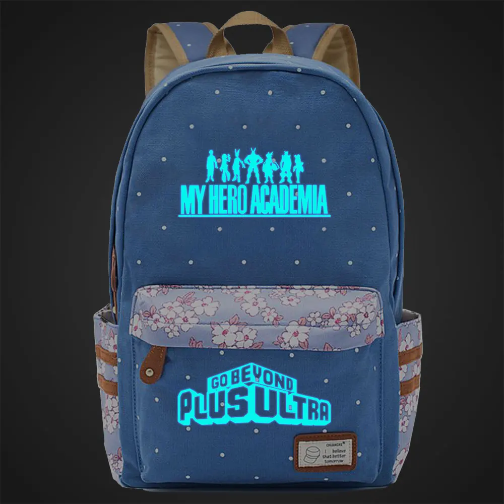 FL30002 светящийся детский школьный рюкзак My Hero Academy Deku, школьная сумка для девочек, женский рюкзак, рюкзак для подростков, Холщовый женский рюкзак - Цвет: FL30-20