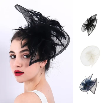 

Womens Bridal Feather Fascinator Cocktail Party Hats Headpieces Headbands