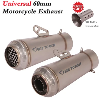 For S1000RR MT-09 Z1000 DL250 Universal 51mm 60mm Motorcycle Exhaust Left Right Muffler DB Killer GP Motocross Escape Silencer