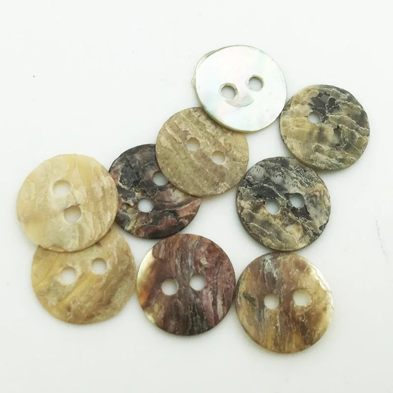 50PCS 11/15/18/20mm Natural Shell Sewing Buttons Color Japan Mother of Pearl MOP Round Shell 2 Hole Button Sewing Accessories